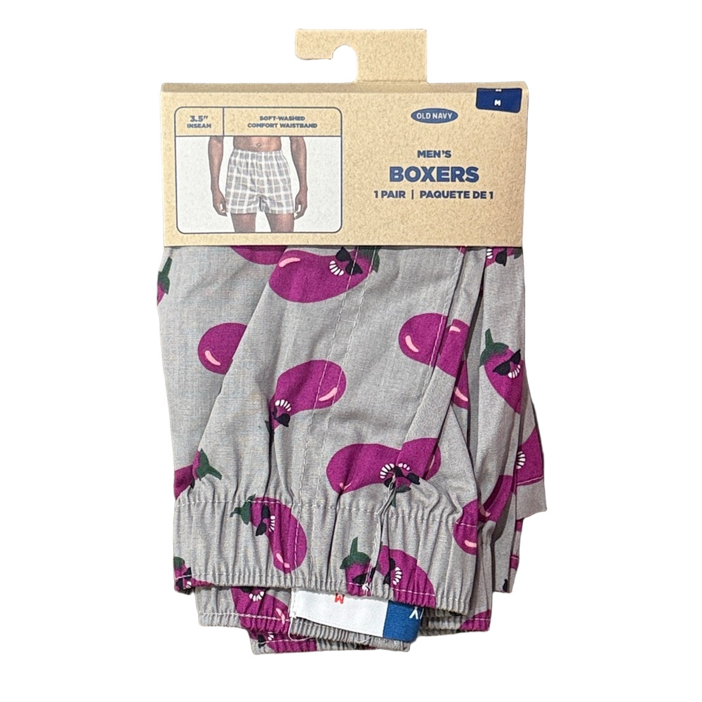 Mens Eggplants With Sunglasses Boxer Shorts - Size Medium - Old Navy - NWT